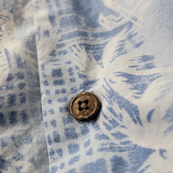 Retreat Blue Hawaiian Shirt Pall Trees Mens Size 17 XL Black Button Down Collar - Picture 7 of 9